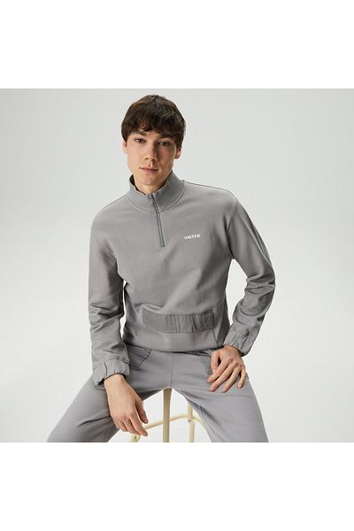 United 4 United4 Half Zip Plush Men's Gray Sweatshirt