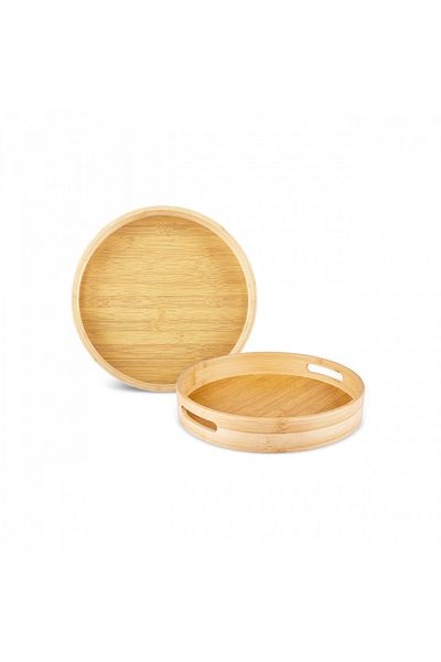 Karaca Storm 2-Piece Bamboo Tray 35 & 30 cm