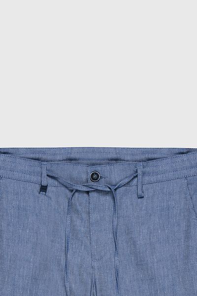 ALTINYILDIZ CLASSICS Pantaloni scurți pentru bărbați, albastru bleumarin, slim fit, cu buzunare laterale, cu model Seersucker