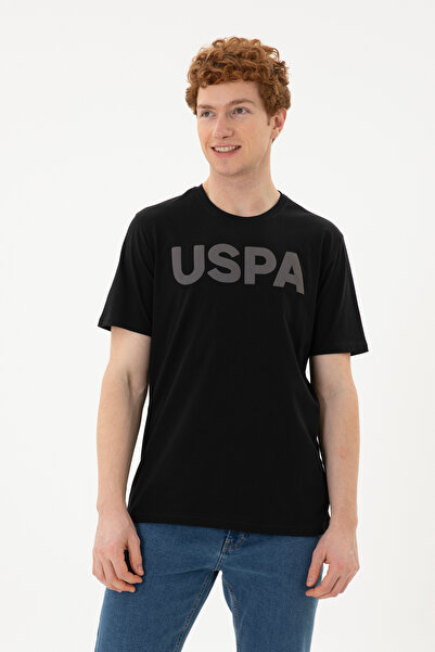 U.S. Polo Assn. Ανδρικό μπλουζάκι με κανονική εφαρμογή Crew Neck Black Basic ...