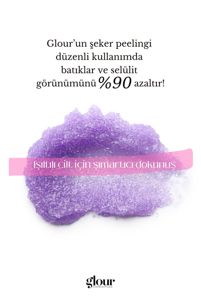 GLOUR Böğürtlen ve Lavanta Şeker Peelingi 250 ml + Anti Aging Serum Hediyeli