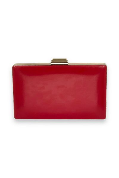 Ahenk Design Red Color Skin Leather Matte Leather Evening Dress Bag Evening Bag Wedding Engagement Henna