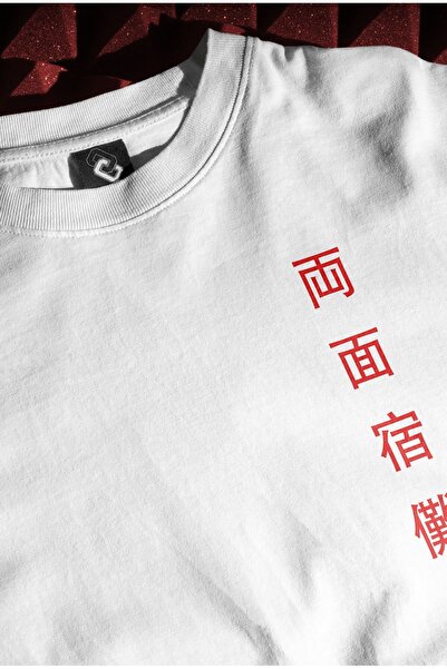 CC STORE Tricou Sukuna Jujutsu Kaisen |   Oversize unisex imprimat față și spate |   Seria de anime