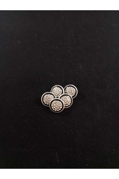 KULMAÇ AKSESUAR Crystal Stone and Enamel Button (Set of 6)