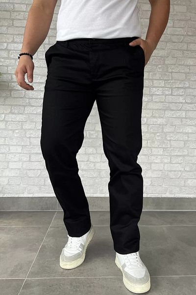 MİSHAR İTALİA Μαύρο ανδρικό παντελόνι Gabardine