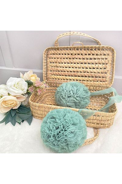PAMUKA Tulle Twin Pompom Sage Green