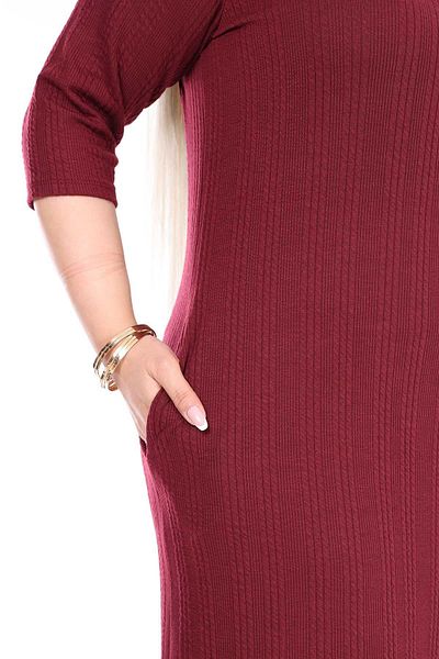 modayız Rochie neagră elastică de mărime mare de iarnă cu buzunar dublu 31B-2609