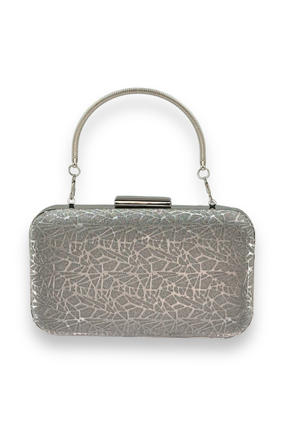 Generic Brand Platinum Color Stylish Evening Dress Bag , Laser 2026 Trend Pat...
