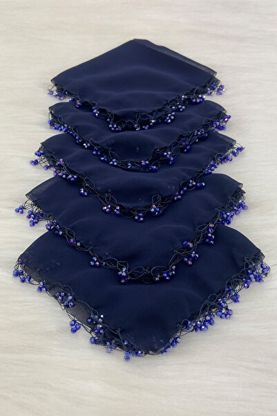 ZEYMERADE مناديل العروس والعريس المزينة بالخرز الزجاجي الكريستالي باللون الأز...