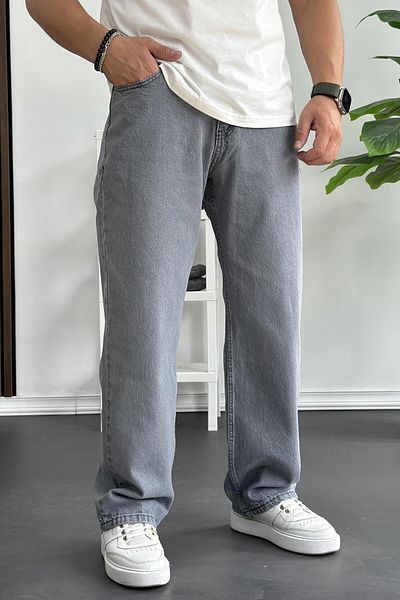 Edwox Ανδρικό τζιν παντελόνι σε γκρι Premium Baggy Style - Edw182