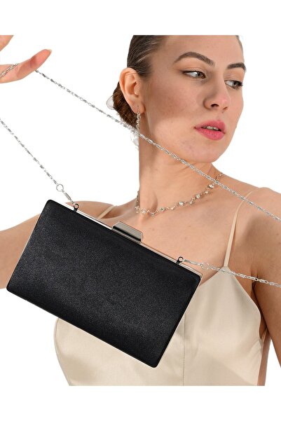 Generic Brand 2026 Fashionable Black Stylish Satin Evening Dress Bag, Durable...