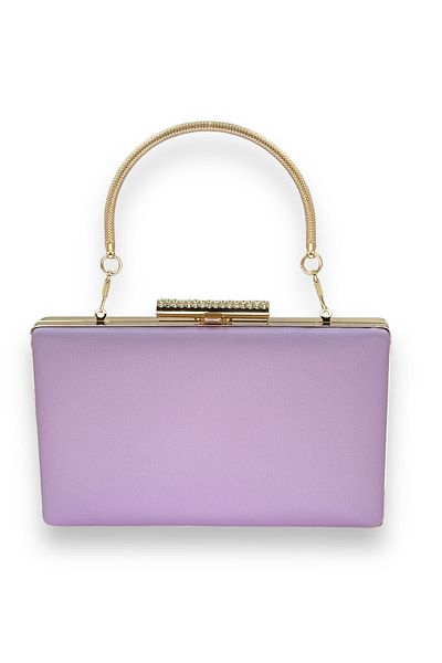 Wedding Fashion Lilac Matte Satin Evening Bag - Non-Scratch Hand and Portfolio Clutch, for Wedding and Engagement