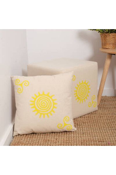 Adore Mobilya Sunny Throw Pillow - Yellow Printed 45x45x10 cm Shoes