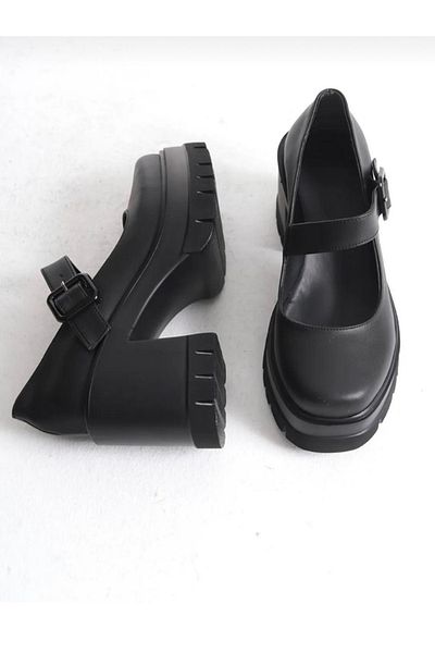 MODA MHS Pantofi de damă Came cu toc gros cu o singură curea