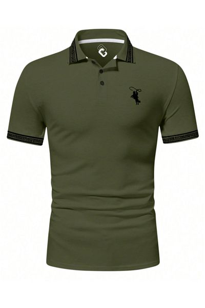 Astranova Horse Embroidery Collar Detailed Polo Collar T-shirt