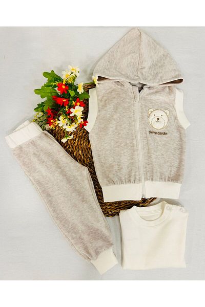 Pierre Cardin Children's 3-Piece Hooded Set with Velvet Vest