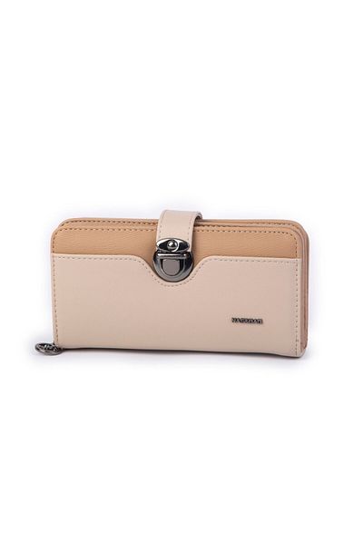 Nas Bag Large Size Wide Wallet Sand Dona - with Multi-Card Holder and Clip