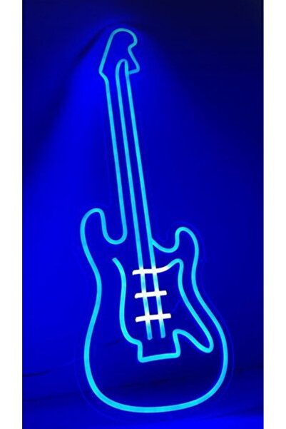 KAMER NEON LED IŞIKLI GİTAR GUİTAR NOTA MUSİC MÜZİK DUVAR TABLO