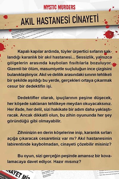 hediyeofisi لعبة المحقق لحل القتل - قضية المستشفى الذهني