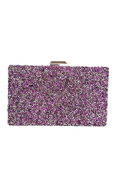 Wedding Fashion Geantă de rochie de seară cu piatră de culoare liliac, clutch, geantă de absolvire, geantă lucrată manual, geantă cu lanț