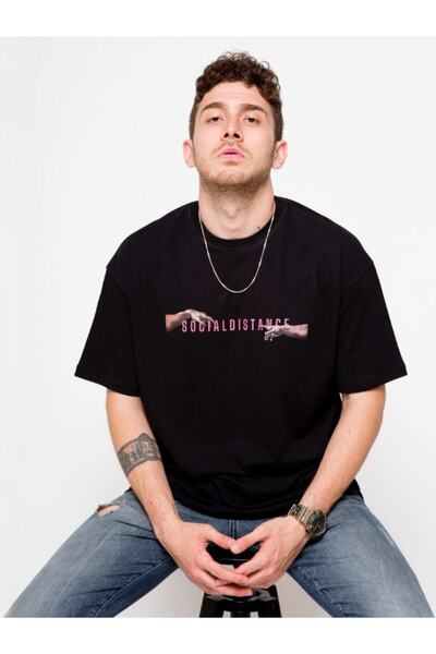 CC STORE Tricou unisex Oversize Social Distance Oldschool