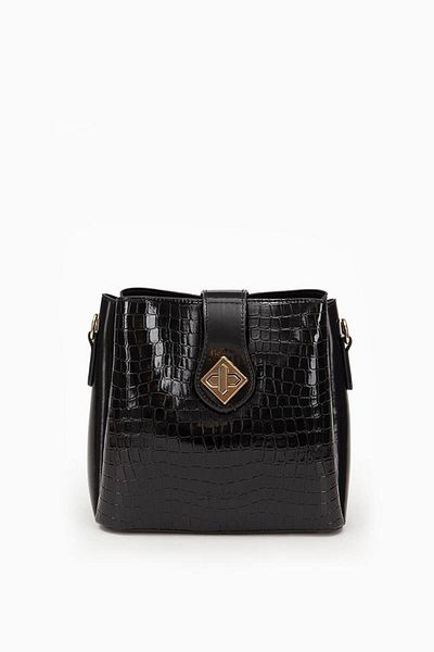 Levidor Black Bean Three Compartment Shoulder Bag