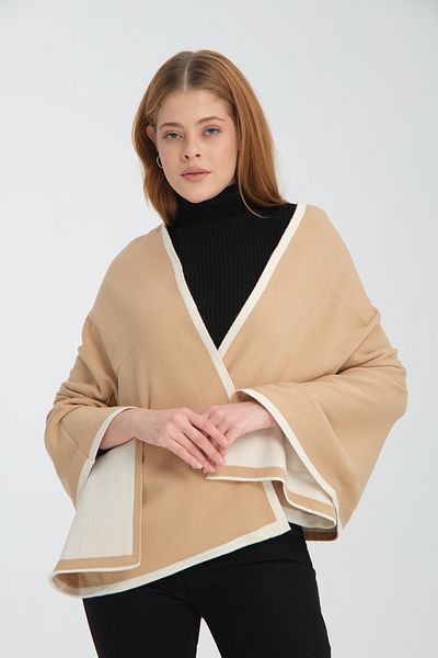 Wega Moda Κομψό και άνετο γυναικείο σάλι ώμου - σωληνώσεις, αναστρέψιμο, πλεκτό