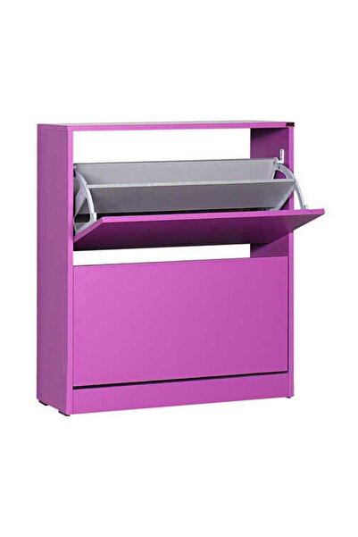 Adore Mobilya Flat Duo 2 Katlı Geniş Ayakkabılık-mor 73x84x26 Cm (gxyxd)