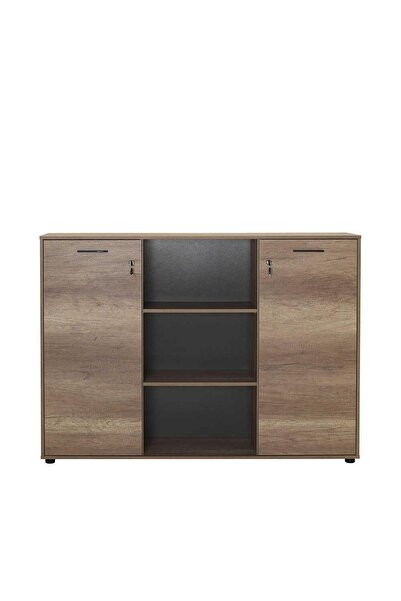 Adore Mobilya Newyork Geniş 3 Katlı 2 Kilitli Kapaklı Kitaplık - Tori