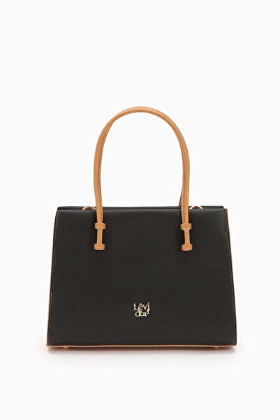 Levidor Siyah-Camel Çok Bölmeli El Çantası