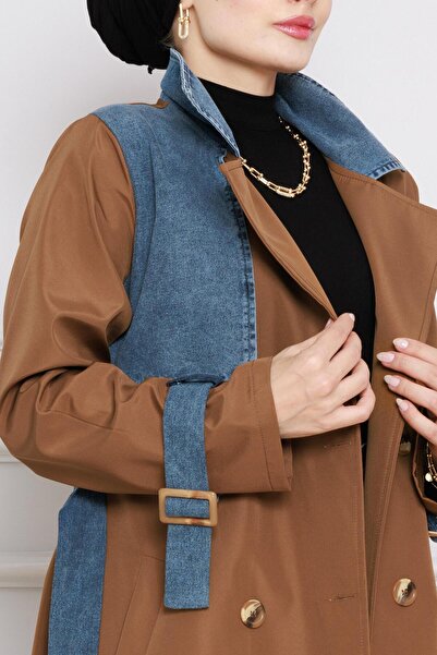 Sevitli Τζιν Λεπτομερής καμπαρντίνα-Μαύρισμα