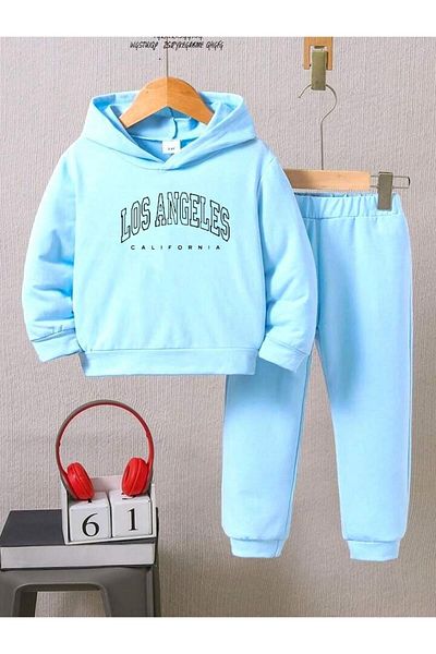 BENROMA Set de trening pentru copii unisex cu imprimeu Los Angeles - Mucegai supradimensionat