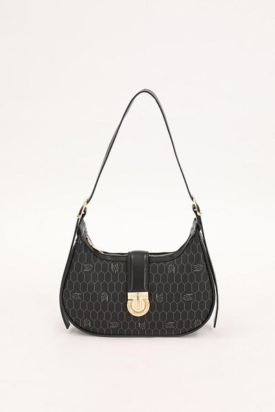 Levidor Black Honeycomb Pattern Handbag