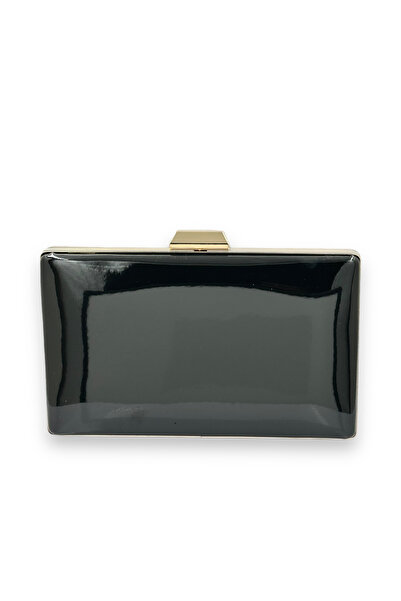 Wedding Fashion Clutch rochie de seară neagră din piele lacuită oglindă - Inv...