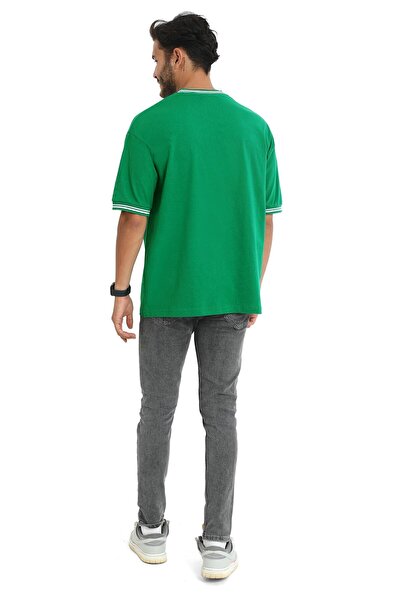 CC STORE Unisex New Season Oversize Molded Collar Detailed Summer T-shirt