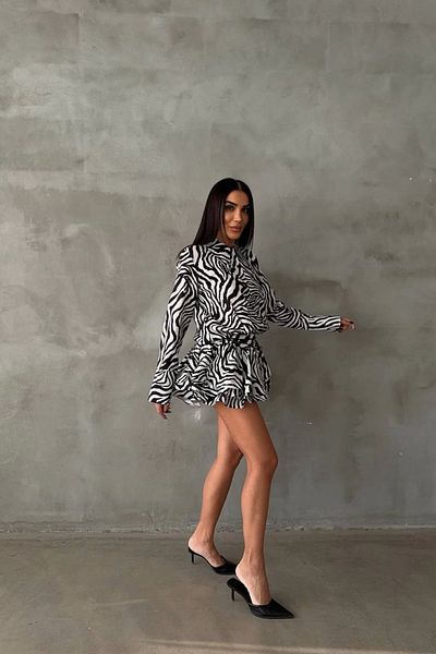 Eka Γυναικείο πουκάμισο με σχέδιο Zebra φόρεμα 1026- 221567