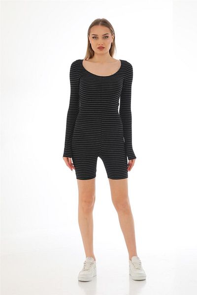 penyebizden Women's Body Shorts Jumpsuit-black