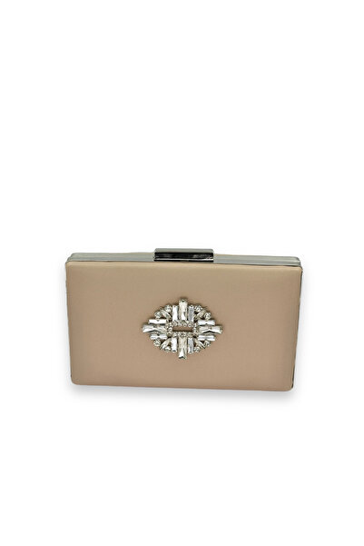 MidStore Mink Color Non-Scratch Satin Silver Stone Evening Dress Bag