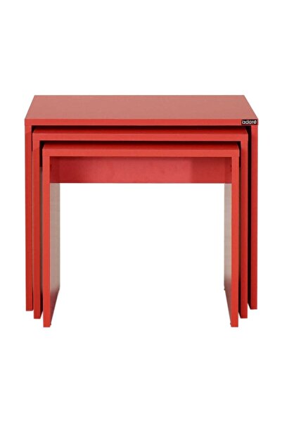 Adore Mobilya Triple Zigon Sehpa Shp-103-kk-1 Kırmızı