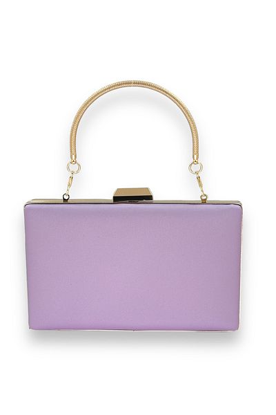 Wedding Fashion Lilac Matte Satin Evening Bag - Non-Scratch Hand and Portfolio Clutch, for Wedding and Engagement