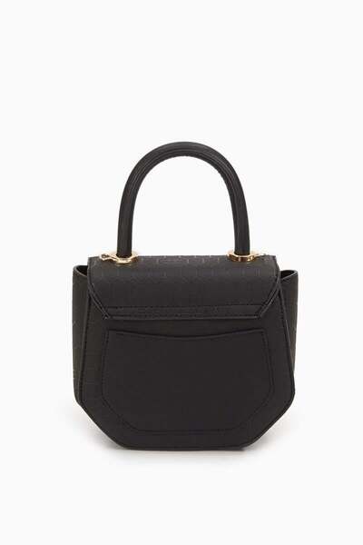 Levidor Geantă de mână cu model de fagure în relief negru