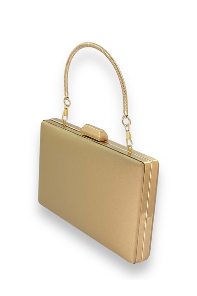 Wedding Fashion Nude Colored Matte Satin Evening Dress with Non-Scratch Hand and Print Detail, Evening Bag and Portfolio Clutch for Wedding and Engagement