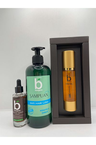 Biorganic 500ml Anti-Shedding Shampoo - Hair Roots Stimulating Lotion 30ml Argan Oil
