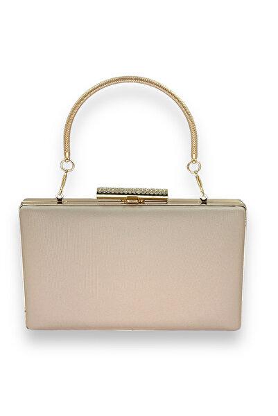 Wedding Fashion Rochie de seară din satin bej - portofoliu clutch, fără ampre...