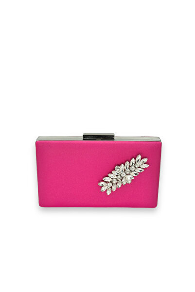 Generic Brand Pink Color Anti-Scratch Satin Silver Stone Evening Bag Wedding ...