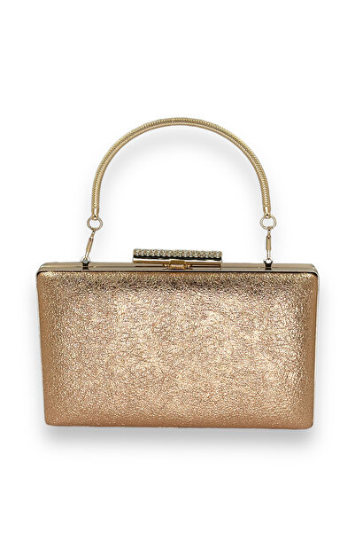 Wedding Fashion Model de cristal din piele mată din aur roz Mâner metalic Geantă pentru rochie de seară Clutch Henna Geantă pentru bal de absolvire