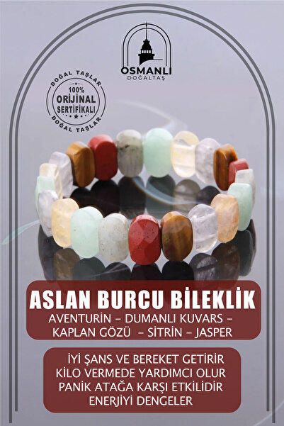 OSMANLI DOĞAL TAŞ Sertifikalı Aslan Burcu Roleks Bileklik B030