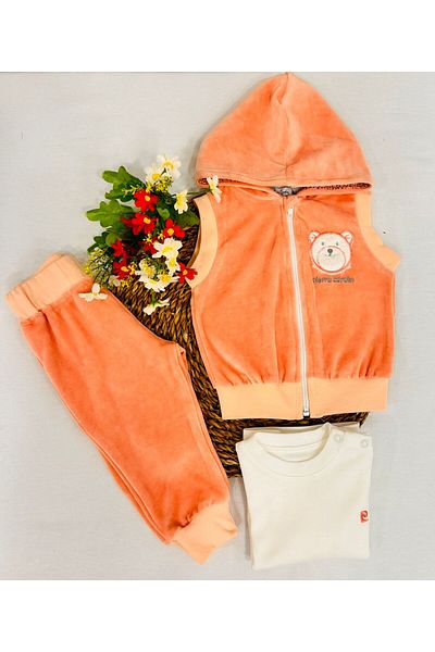 Pierre Cardin Children's 3-Piece Hooded Set with Velvet Vest