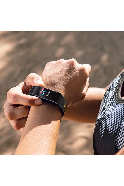 Moodix We23k10b Smart-Armband – Schwarz & Gelb, Gesundheits- & Aktivitätstracker