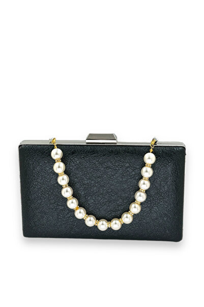 Generic Brand Black Crystal Patterned Matte Leather Textured Pearl 2026 Colle...
